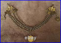 ANTIQUE 1820's GOLD PLATED SILVER Greek OTTOMAN NECKLACE authentic silver coins