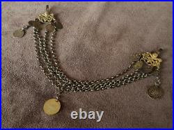 ANTIQUE 1820's GOLD PLATED SILVER Greek OTTOMAN NECKLACE authentic silver coins