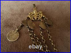 ANTIQUE 1820's GOLD PLATED SILVER Greek OTTOMAN NECKLACE authentic silver coins