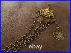 ANTIQUE 1820's GOLD PLATED SILVER Greek OTTOMAN NECKLACE authentic silver coins