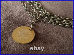 ANTIQUE 1820's GOLD PLATED SILVER Greek OTTOMAN NECKLACE authentic silver coins