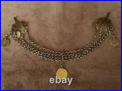 ANTIQUE 1820's GOLD PLATED SILVER Greek OTTOMAN NECKLACE authentic silver coins