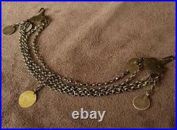 ANTIQUE 1820's GOLD PLATED SILVER Greek OTTOMAN NECKLACE authentic silver coins