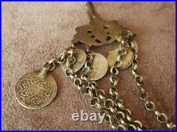 ANTIQUE 1820's GOLD PLATED SILVER Greek OTTOMAN NECKLACE authentic silver coins