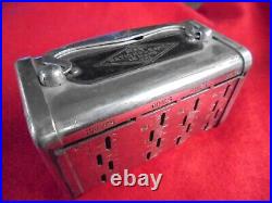 ANTIQUE RECORDING COIN BANK WithGOLD COIN SLOT-LEMARS IOWA BANK ADVERTISING