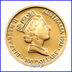 AUTHENTIC Australia $ 200 Elizabeth II 1993 Olympicscoin Gold K21.6 YG