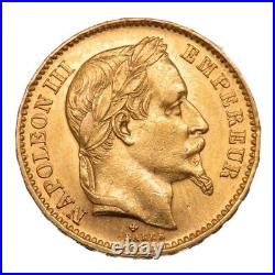 AUTHENTIC France 20 Franc 1866 Napoleon III EMPEREUR coin Gold K22YG