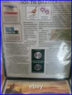 America The Beautiful State Quarter Collection Vol I&II pcs stamp&coin WithCabinet