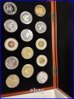 America's Rare Gold And Silver Coin Tribute Proof Collection- 14 Coins With Coa