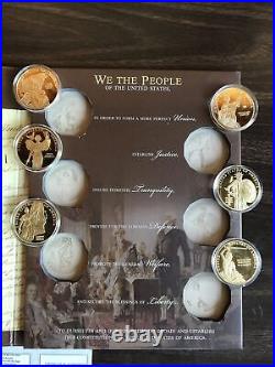 American Mint Constitution 225th Anniversary 6 Coin Collection, Layered 24K Gold