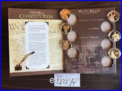 American Mint Constitution 225th Anniversary 6 Coin Collection, Layered 24K Gold