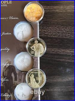 American Mint Constitution 225th Anniversary 6 Coin Collection, Layered 24K Gold