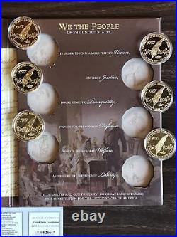 American Mint Constitution 225th Anniversary 6 Coin Collection, Layered 24K Gold