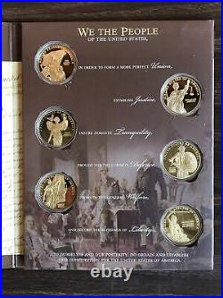 American Mint Constitution 225th Anniversary 6 Coin Collection, Layered 24K Gold