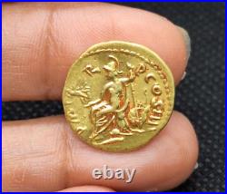 Ancient Greek Bust Hadrian Justitia Hold Eagle Solid 22K Gold Coin collectible