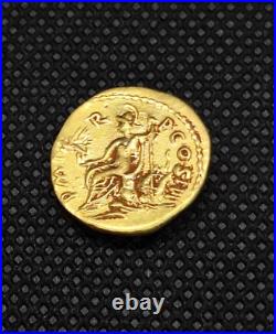 Ancient Greek Bust Hadrian Justitia Hold Eagle Solid 22K Gold Coin collectible