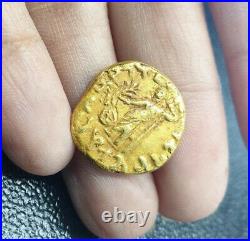 Ancient Indo-Scythian King Azes II Tetradrachm King Horse Athena Solid Gold Coin