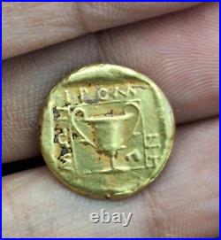 Ancient Knight on Pegasus holding fish genuine Solid 22K Gold Coin collectible