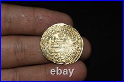 Ancient Old Islamic Central Asian Gold Dinar Coin Circa 9th-10th Century AD