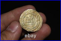 Ancient Old Islamic Central Asian Gold Dinar Coin Circa 9th-10th Century AD
