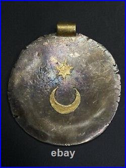 Ancient Roman Coin With Gold Carving Pendant And Silver Beautiful Condition #AH