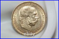 Antique 1897 22K Solid Gold Austria 10 Corona Coin Rare Collectible Coinage