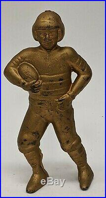 Antique A. C. Williams Football Player Cast Iron Still Penny Coin Bank Gold