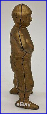 Antique A. C. Williams Football Player Cast Iron Still Penny Coin Bank Gold