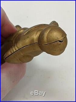 Antique A. C. Williams Football Player Cast Iron Still Penny Coin Bank Gold