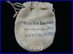Antique Broken Bow State Bank Broken Bow Nebraska Leather Gold/Coin Pouch/Bag