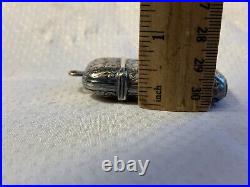 Antique Coin Silver Gold Wash Match Holder Equestrian on Horse Ornate Pendant