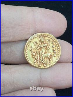 Antique Collection Kuchan King Vasudeva Cow Dinar Genuine gold 22k coin