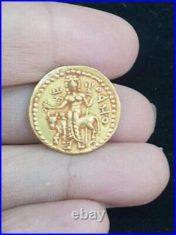 Antique Collection Kuchan King Vasudeva Cow Dinar Genuine gold 22k coin