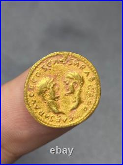 Antique Double King Ceasar Genuine Greek Solid 22k gold coin Collectible