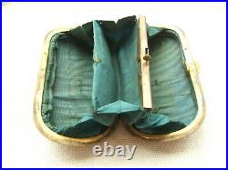 Antique Faux Tortoise Shell Box Coin Purse The Gold Pique Work Early 19th