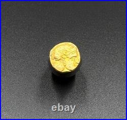 Antique Gold Greek Coin Pendant Jewelry 17k 1.9 grams