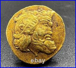 Antique Hellenistic Greek Antiquities Gold Coin Stamp Jewelry Pendant 17k 4 Gram