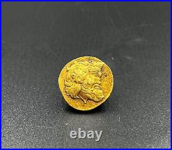 Antique Hellenistic Greek Antiquities Gold Coin Stamp Jewelry Pendant 17k 4 Gram