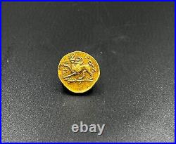 Antique Hellenistic Greek Antiquities Gold Coin Stamp Jewelry Pendant 17k 4 Gram