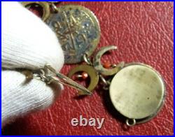 Antique vintage Ottoman sultan Mahmud khan silver coins gold plated bracelet