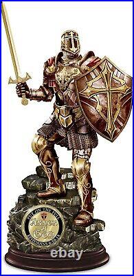 Armor of God Cold-Cast Bronze Sculpture with Two-Sided 24K Gold-Plated Coin