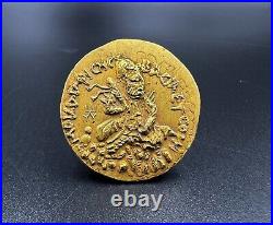 Asian India Indo Greek Kushan Gold Coin 17 k 7.9 G Antiquities Collectables