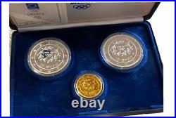 Athens 2004 Olympics 3 Gold-silver Proof Coin Set Collection With Certification