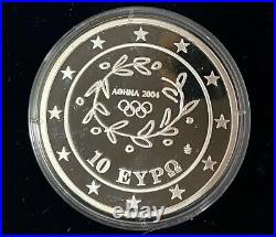 Athens 2004 Olympics 3 Gold-silver Proof Coin Set Collection With Certification