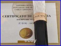 Aurora Ultima Lira L. E. 2001 FP silver cap, 18k solid gold coin, new old stock