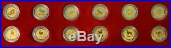 Australian Lunar Gold Coin Series 12 Year Collection 1996-2007 1/20 oz $5