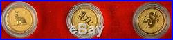 Australian Lunar Gold Coin Series 12 Year Collection 1996-2007 1/20 oz $5