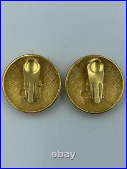 Authentic Fendi Zodiac Collection 93 Sagittarius Archer Dome Coin Earrings