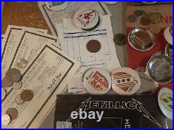 Autographed Baseballs foreign coins silver color gold banknote junk drawer lot