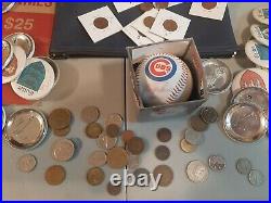 Autographed Baseballs foreign coins silver color gold banknote junk drawer lot
